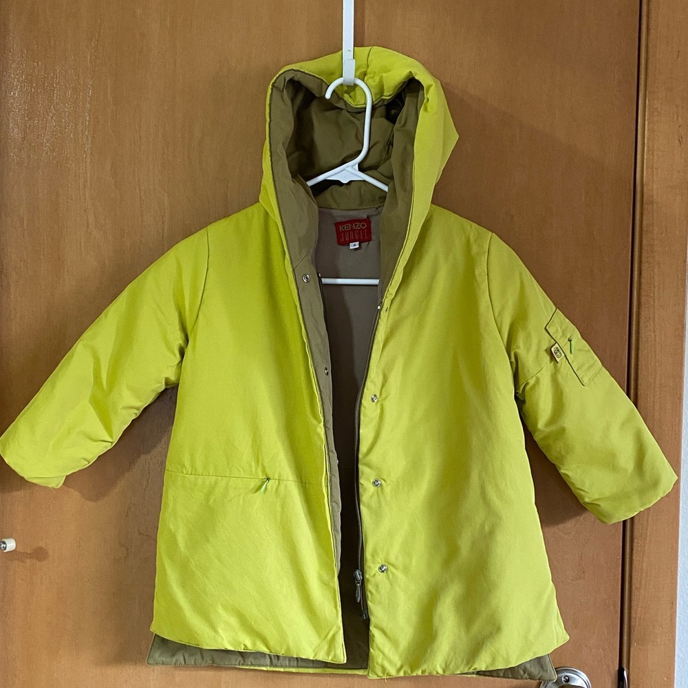 Kenzo Kids Lime Green Hooded Jacket Size: 4
